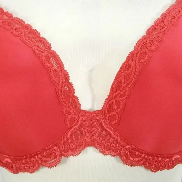 36D Paramour Vivien Plunge Contour UW Bra Tango Red NWT - Picture 3 of 16